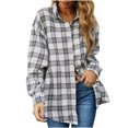 thumbnail image 1 of EQWLJWE Liquidation d'Été! Veste Décontractée d'Automne pour Femmes, Veste à Carreaux Classique Imprimée à Manches Longues avec Poches, Vestes d'Été Automne pour Femmes, 1 of 5