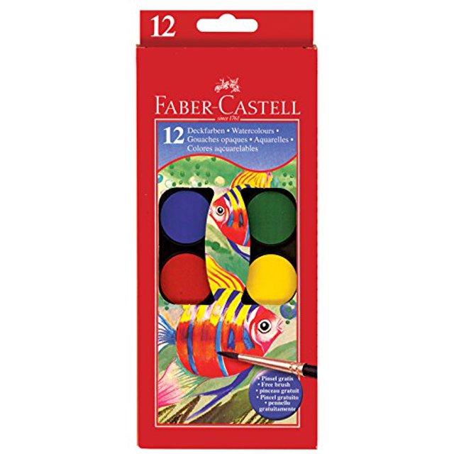 Faber-Castell Watercolor Paint Set With Brush - Premium Washable Watercolors For Kids