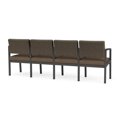 thumbnail image 5 of Lenox Steel Reception Waiting 4-Seat Chair / Charcoal Steel / Brown / Brown, 5 of 5