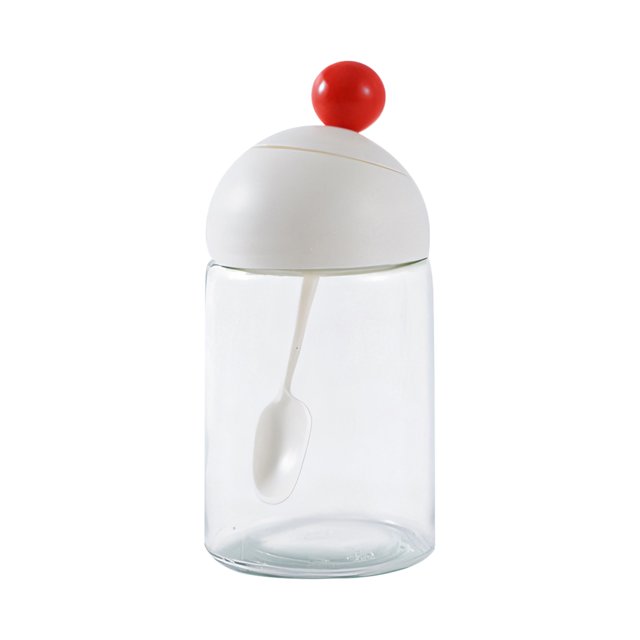 Jars with Lids,Glass Jars with Lids Kitchen Seasoning Storage Jar Spoon Lid Integrated Glass Telescopic Seasoning Jar Glass Jar with Lid,Glass Storage Jars
