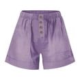 thumbnail image 4 of Timegard Shorts for Women Wide Leg Elastic High Waisted Button Summer Casual Lightweight with Pockets, 4 of 6