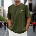 thumbnail image 4 of LUOGENLI T-shirts pour Homme pour Hommes T-shirts Graphiques Vintage T-shirts à Imprimé Floral et Lettrage Col Rond Manches Courtes T-shirts Décontractés d'Été Mode Urbaine Vert Armée TTG, 4 of 7