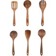 thumbnail image 1 of Cooking Tool Sets Teak Solid Wood Kitchenware Set Spatula No Lacquer Kitchen Cooking Soup Spoon Rice Spoon Wooden Spatula Non-Stick Spatula Set (Color : 6PCS), 1 of 7
