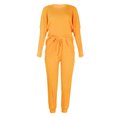 thumbnail image 4 of Innerwin Loungwear Elastic Waist Ladies Nightwear Sleep Drawstring With Pockets Sleepwear Yellow S, 4 of 6