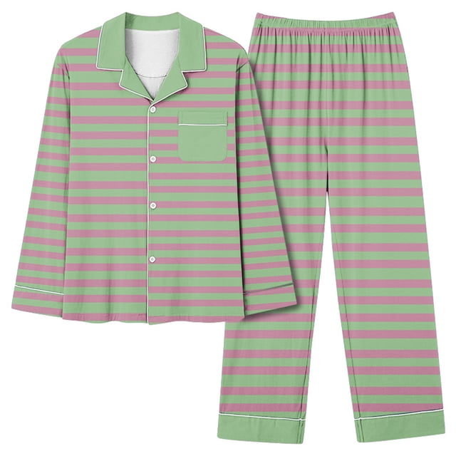 Rbaofujie Robes pour Femmes Femmes Décontracté Mode Imprimé Manches Longues Hauts Décontractés Pantalons Pyjama Ensemble Pyjamas pour Femmes