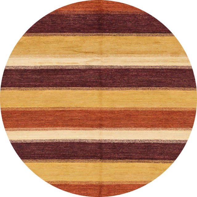 Ahgly Company Tapis d'Intérieur Ronds Abstraits Jaunes Abstraits pour Aire, 8 Pieds Rond