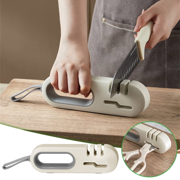 Aiguiseur de Couteaux, Aiguiseur de Lames, Aiguiseur de Couteaux Outil Multifonction d'Affûtage Cisailles pour la Maison et la Cuisine, Work Sharp Aiguiseur de Couteaux (Blanc, 8.1x2.5 Po)