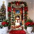 thumbnail image 4 of Qiulaii 3 Pcs Rideau de Porte de Noël Festif avec Père Noël, Décoration de Fête en Polyester pour Porte d'Entrée, Mur et Fête, Décor Intérieur Réutilisable 35*71 Po, 4 of 6
