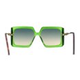 thumbnail image 2 of Lunettes de Soleil Rectangulaires Surdimensionnées pour Femmes avec Papillon, Créateur de Mode, Tout Vert, 2 of 4