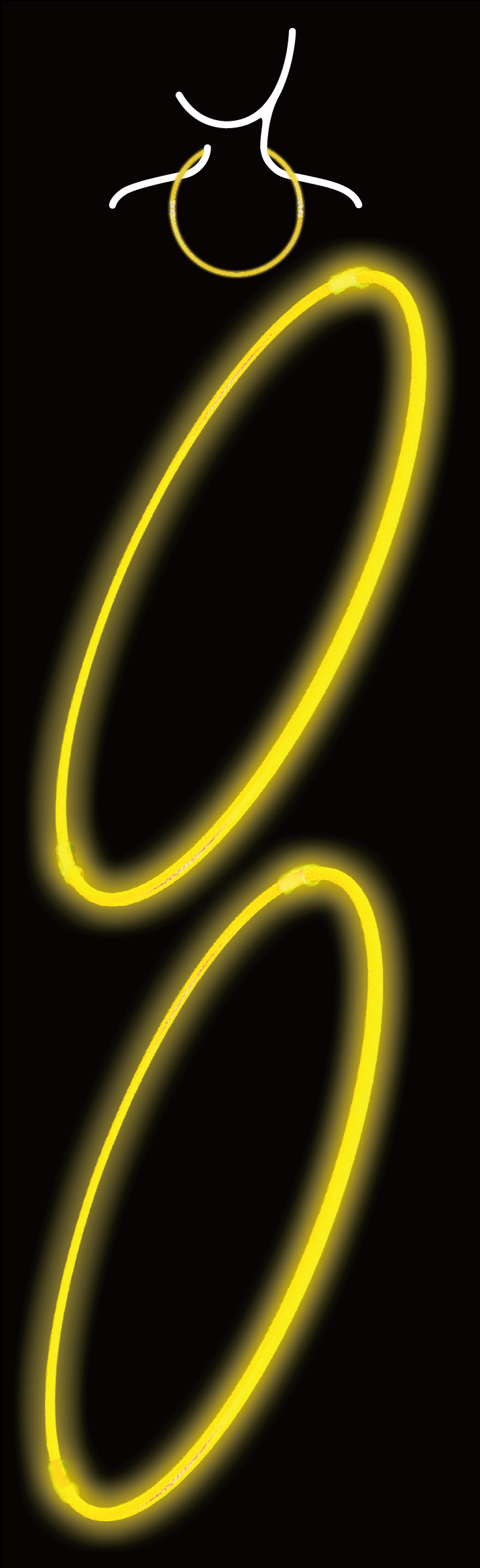WAY TO CELEBRATE!  Collier lumineux, 4 Pièces de 23 cm, Jaune