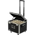 thumbnail image 1 of Vaultz Portable File Storage Box with Handle - 14.5" x 17.5" x 15.5" Letter/Legal Size Mobile Lock Box - Double Combination Locking Cabinet - Black, 1 of 10