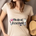 thumbnail image 4 of Medical Assistant Shirt | Stethoscope Syringe Healthcare Tee, CarolinaBlue, Size M, 4 of 6