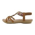 thumbnail image 1 of Bohemian Flat Flower Rhinestone Sandals Outer Beach Sandals, 1 of 9