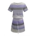 thumbnail image 4 of UPPADA Combinaisons pour Femmes Décontractées d'Été Courtes, Barboteuse Ample Sans Manches à Bretelles Spaghetti, Salopettes Courtes à Imprimé Rayé, Cordon de Serrage Ajustable, Combinaisons avec Poches, Liquidation en Liquidation, Violet,G, 4 of 6
