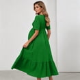 thumbnail image 4 of XiYing Robes d'Été pour Femmes, Robe de Maternité Unie à Manches Courtes à Volants pour Photographie de Soirée, Style Moulant à Col en V (P-2TG),, 4 of 7