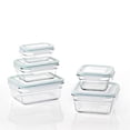 thumbnail image 1 of Glasslock Contenants de Conservation des Aliments en Verre, Allant au Four et au Micro-Ondes, Ensemble de 10 Pcs, 1 of 7