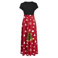 thumbnail image 4 of Robe d'Été pour Femmes 2024 Mode Grande Taille Manches Courtes Imprimé de Noël Style Vacances Grande Jupe Longue Manches Courtes Col Rond Robe 50 % de Réduction Liquidation!, 4 of 4