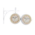 thumbnail image 2 of White Wall Clock Metal Frame Double Sided Bracket Clock-22cm Dia., 2 of 8