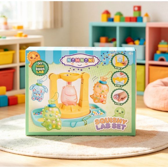 Squishy Diy Labor Set Action, Kids Magic Squishy Making Lab Kit, DIY Customizable Animal Squishy Charm Craft Toy Set