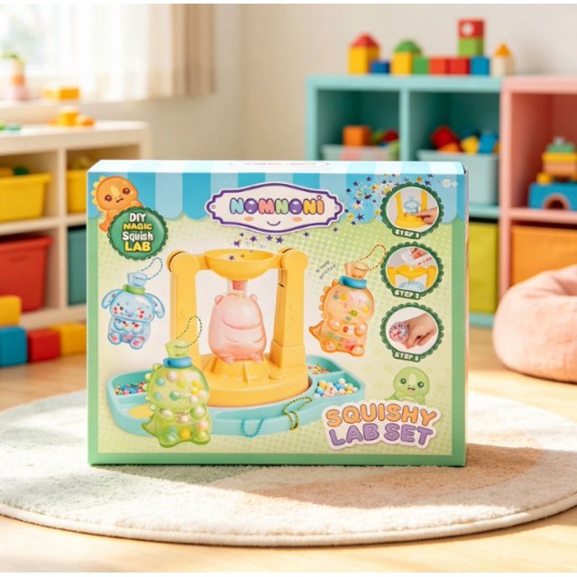 Squishy Diy Labor Set Action, Kids Magic Squishy Making Lab Kit, DIY Customizable Animal Squishy Charm Craft Toy Set