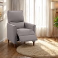 thumbnail image 1 of CorLiving Alder Upholstered Indoor Push Back Manual Recliner with Wood Legs, Light Grey, 1 of 13