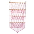 thumbnail image 2 of Luzkey Stuffed Animal Hammock Stuffed Toy Net Toy Storage Boho Macrame Three Layers Hanging Storage Net Organizer Holder for Bedroom Pink, 2 of 7