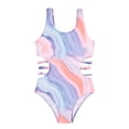 thumbnail image 1 of Girl Swimsuits 1 Piece Swimwear Quick Dry Ruffle Floral Pattern Girl Bathing Suit 5-6 Years, 1 of 5