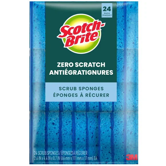 Scotch Brite Zero Scratch Éponges, Lot de 24