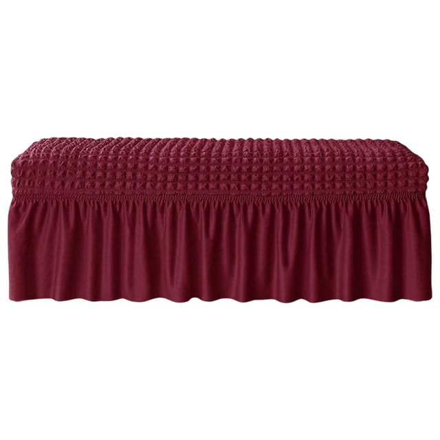 Long Bench Cover Stretch Seat Case Protector Removable Piano Bench Cushion Cover for Hotel, Kitchen, Bedroom, Living Room, Decor Red