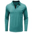 thumbnail image 2 of RXIRUCGD Blouse à Manches Longues Décontractée pour Hommes, Col Rabattu, Vert Lac, Taille : TG, 2 of 5