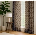thumbnail image 4 of Vargottam Cotton Curtains for Windows - 3-in-1 Rod Pocket/Back Tab Short Window Drapes - Light Filtering Cotton Panels - Set of 2, 52"x63" - Dotted Flower Design (Brown), 4 of 8