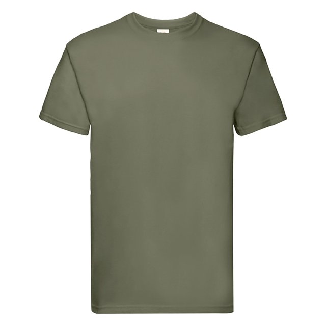 Fruit Of The Loom T-Shirt à Col Rond à Manches Courtes Super Premium pour Hommes en Vert olive. Ce T-Shirt pour Hommes Présente une fine Maille pour une Imprimabilité Accrue, un Col en Coton/lycra® avec Ruban Épaules-à-Épaules, et Est Fabriqué à Partir de Fil Belcoro® pour une Sensation Plus Douce. Sa Performance Garantie aux Lavages à 60 Degrés, Il Est durable et Idéal pour un Style Décontracté Ou de Travail. Offert en Plusieurs Tailles, Incluant 3TG dans Certaines Couleurs.