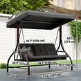 thumbnail image 3 of Outsunny 3 Seater Patio Swing Chair with Canopy Convertible Porch Swing Bed, 3 of 10