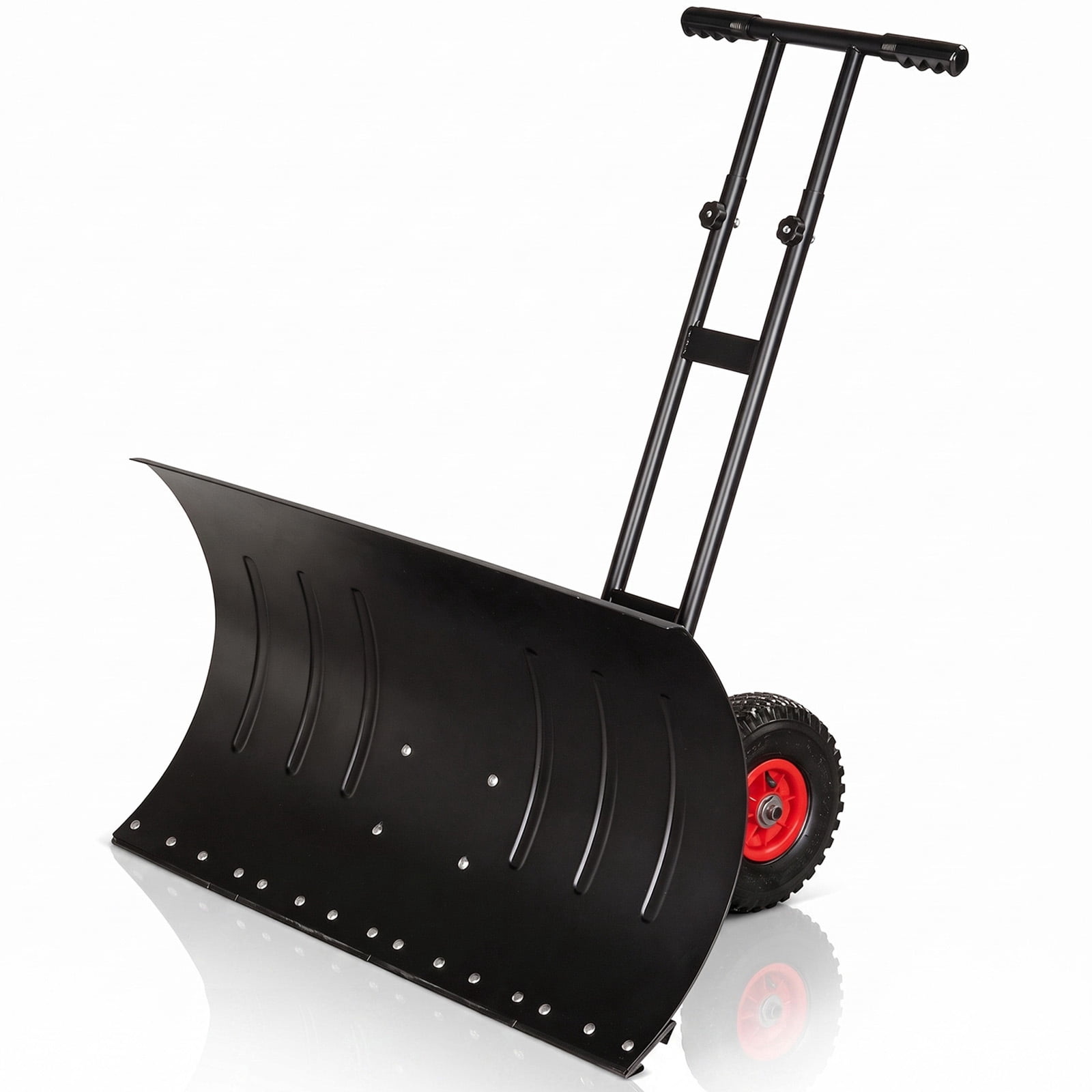 Snowboard Shape Graphics Ktaxon Heavy Duty 36*18in Wheeled Snow Pusher, H-Shape Handle, Red Hub ...