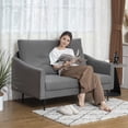 thumbnail image 2 of HOMCOM 2 Seater Sofa, Upholstered Loveseat with Button Tufted, Grey, 2 of 10