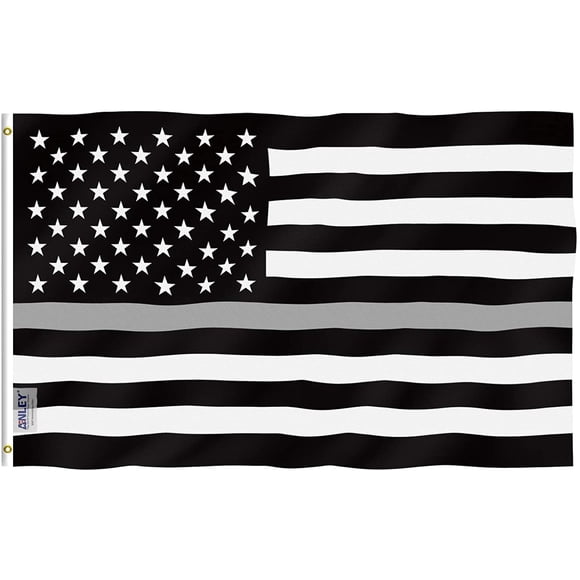 ANLEY Fly Breeze 3x5 Feet Thin Gray Line United States Flag - United States Flags Polyester