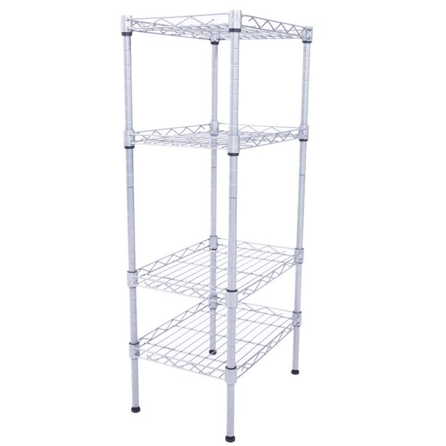 SalonMore Étagères d'Angle à 4 Niveaux, Étagère en Fil Métallique, Unité de Rangement Ajustable