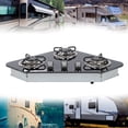 thumbnail image 4 of Cuisinière à Gaz, Cuisinière à Gaz en Acier Inoxydable avec Verre Trempé 3 Brûleurs 1,8 kW Installation Encastrée Chaleur Uniforme pour Caravane pour VR, 4 of 7