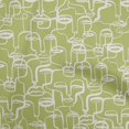 thumbnail image 1 of oneOone Cotton Jersey Light Green Fabric Abstract Face Craft Projects Decor Fabric Printed By The Yard 58 Inch Wide, 1 of 4