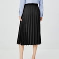 thumbnail image 3 of Womens Solid Pleated Elegant Midi Elastic Waist Maxi Skirt, 3 of 6