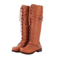 thumbnail image 3 of Kcodviy Bottes Style Gothique Vintage pour Femmes Bottes Rétro Punk à Boucle Bottes pour Femmes Sans Talon Bottes Rétro pour Femmes Bottines Basses pour Femmes Bottines Beige Bottes pour Femmes, 3 of 7