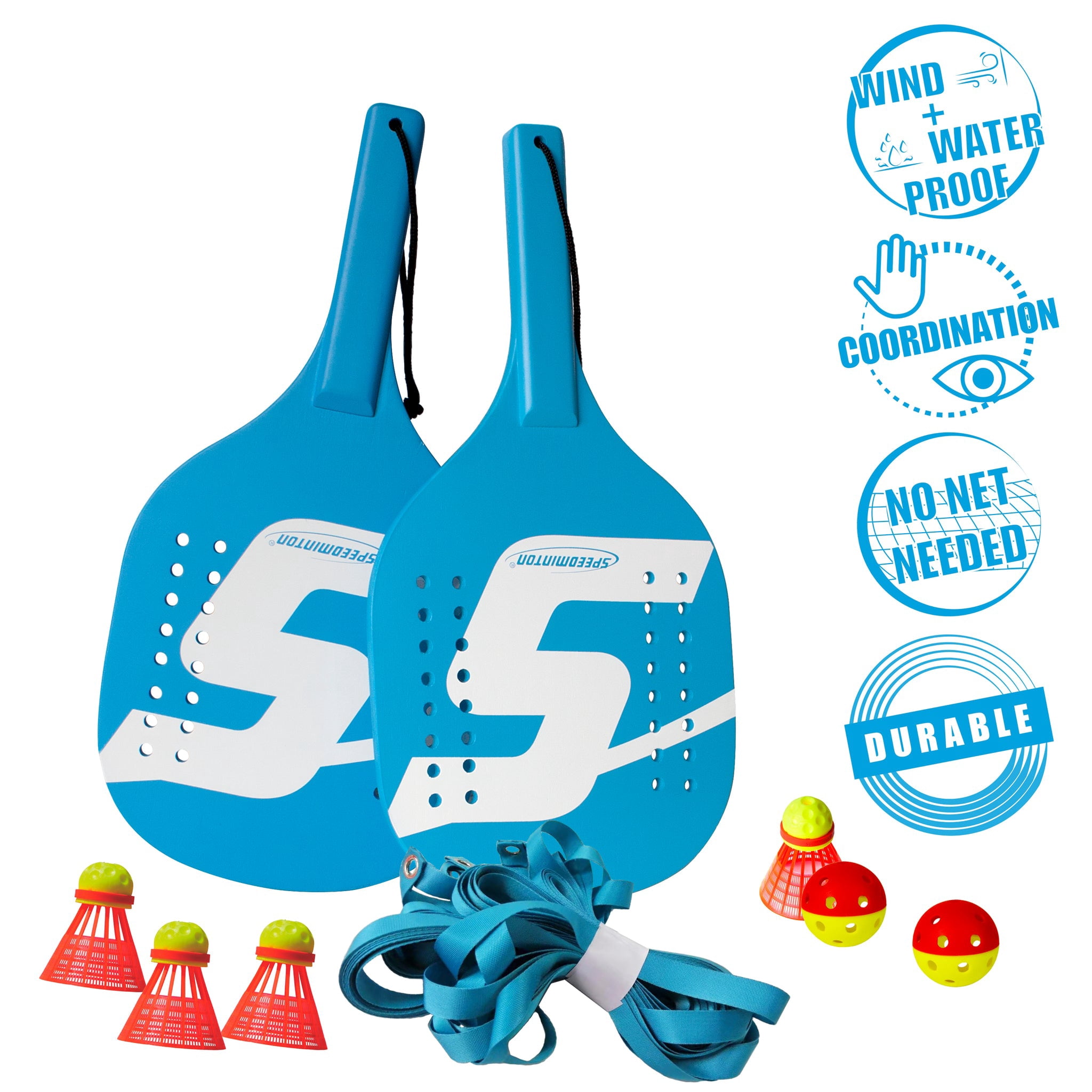 Speedminton Beach Paddle Set, 2-Player Outdoor Paddle Game