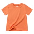 thumbnail image 1 of B91xZ T-Shirt Décontracté à Col Rond pour Filles et Tout-Petits, Manches Courtes, Orange 6-7 Ans, 1 of 4