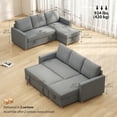 thumbnail image 3 of HOMCOM 83" Sofa Bed, Pull Out Sleeper L Shaped Sectional Couch, Light Grey, 3 of 10