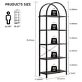 thumbnail image 2 of 5-Tier Arched Bookshelf, Industrial Style Open Bookcase with Metal Frame, Freestanding Display Shelving Unit for Living Room, Bedroom, Office Storage, 2 of 8
