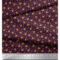 thumbnail image 3 of Soimoi Poly Georgette Fabric Leaves, & Rose Floral Printed Fabric 1 Yard 52 Inch Wide, 3 of 3