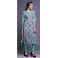 thumbnail image 3 of Bimba Kurti Longue Droite pour Femmes Imprimée Indienne en Rayonne Slub Tunique à Manches 3/4, 3 of 6