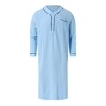 thumbnail image 4 of Men's Muslim Arabia Casual Long Sleeve Robe - Solid Pocket Loose Shirt for Daily - Chiffon Material & Embroidered Design, 4 of 5