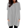 thumbnail image 1 of 2025 Femmes Automne et Hiver Femmes Manches Longues Cold Gear Confortable Col Rond Long Chemises Opaques pour Femmes Manche Longue T-Shirt Femmes Col Roulé Simulé Haut à Manches Longues Poche Manches Bouffantes Imprimé, 1 of 4
