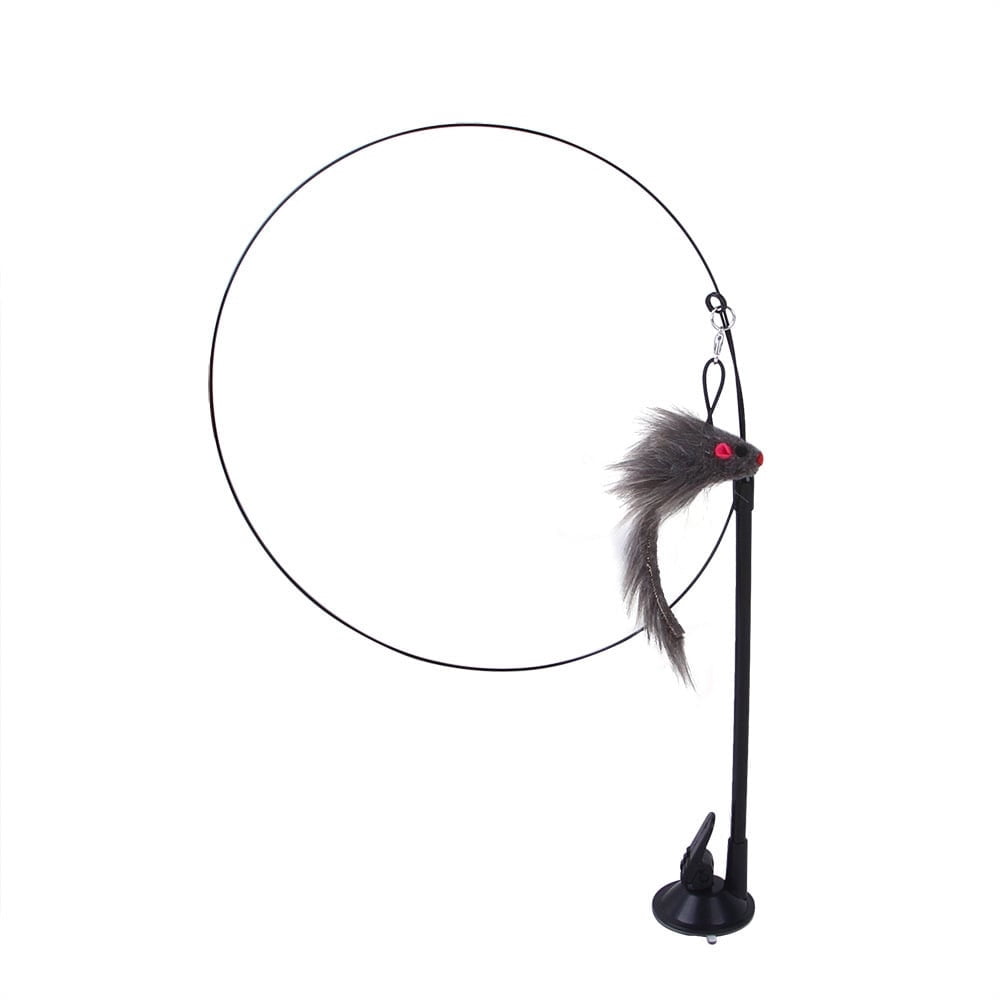 Birdeem Suction Cup Teaser Adsorption Handheld Wire Single Head Double Head Feather Replacement Head Set Pet Toys